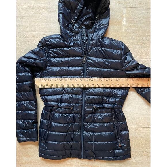 DKNY Black Packable Quilted Puffer Jacket Hooded Lightweight Winter Coat Size S - Picture 3 of 8